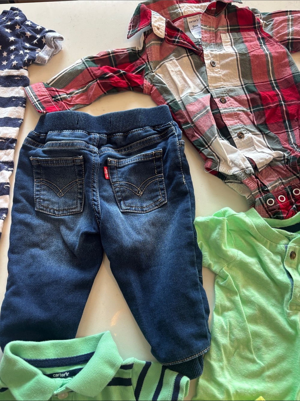 Levi’s  Dark Blue Knit Denim Jogger Pants size 9 month PLUS 16 more BUNDLE.